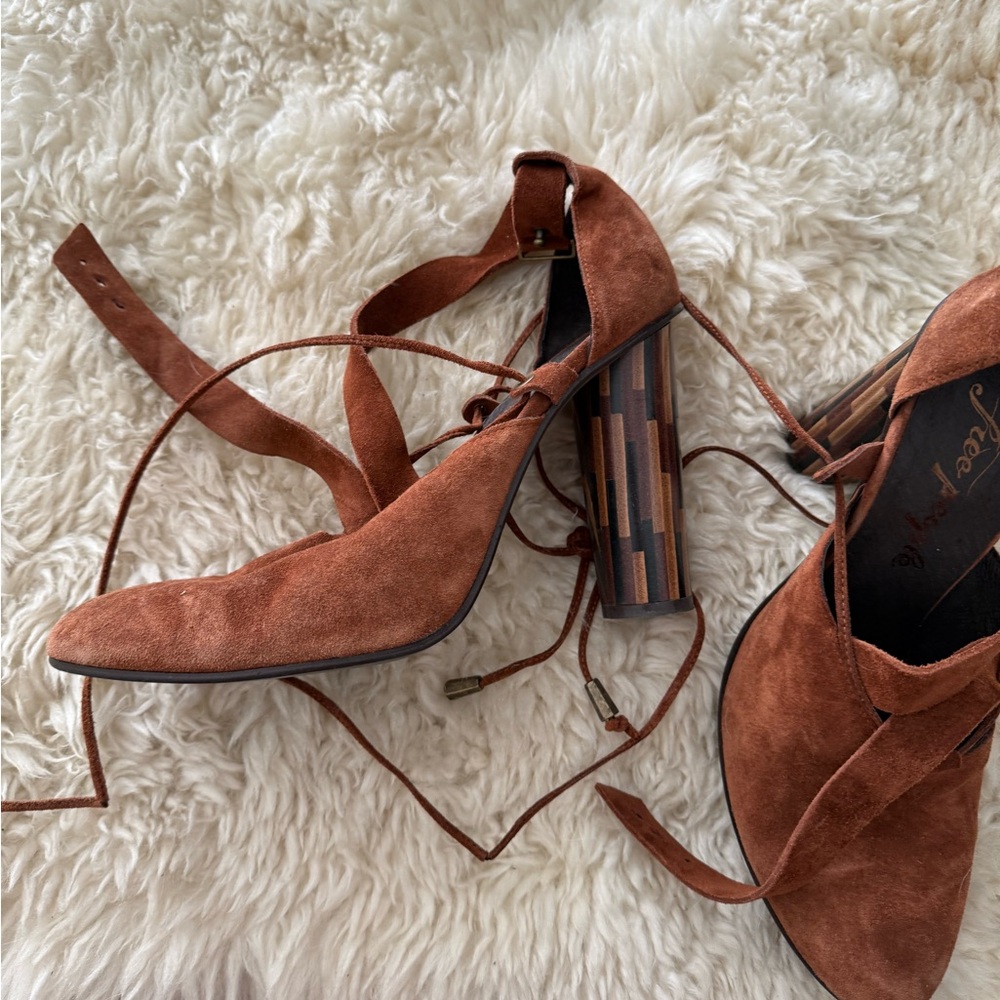 Free People Brown Suede Heels